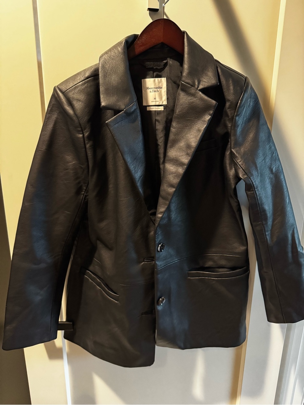Abercrombie & Fitch Black Leather Blazer